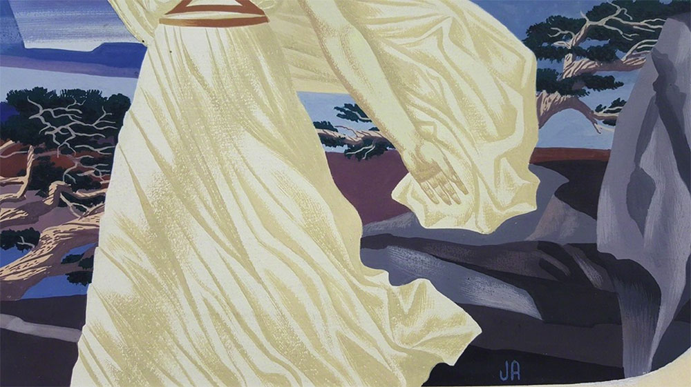 John Atherton - Woman in Surreal Landscape Illustration, 1939