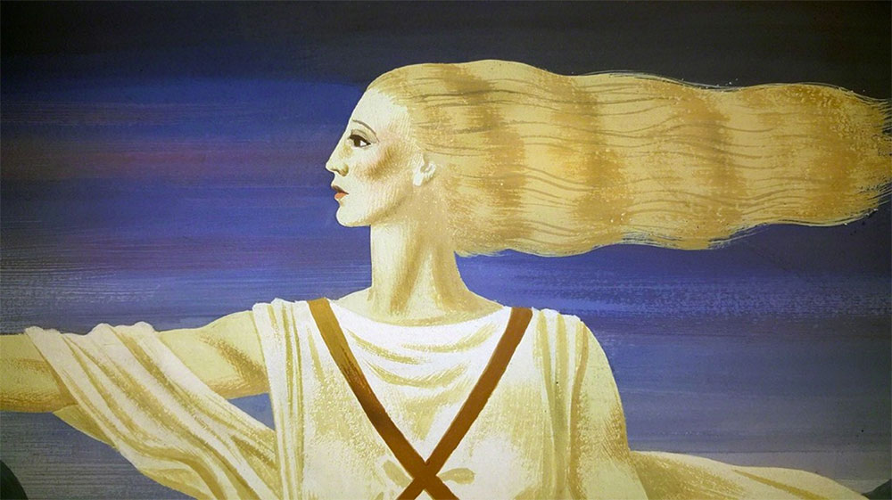 John Atherton - Woman in Surreal Landscape Illustration, 1939