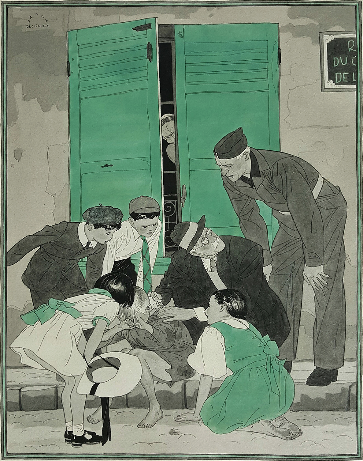 Harry Beckhoff - Consolation, Collier's magazine illustration