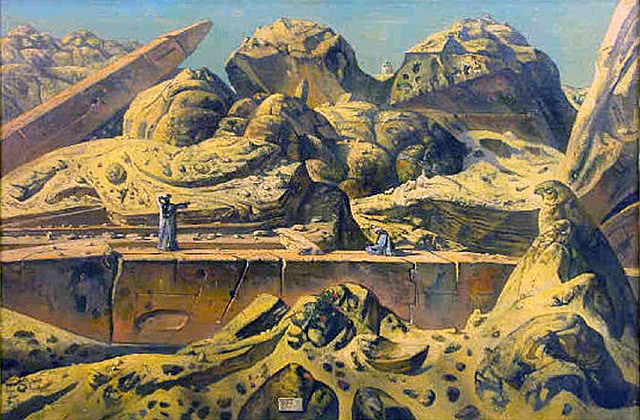 Eugene Berman - Aswan Landscape with Two Obelisks