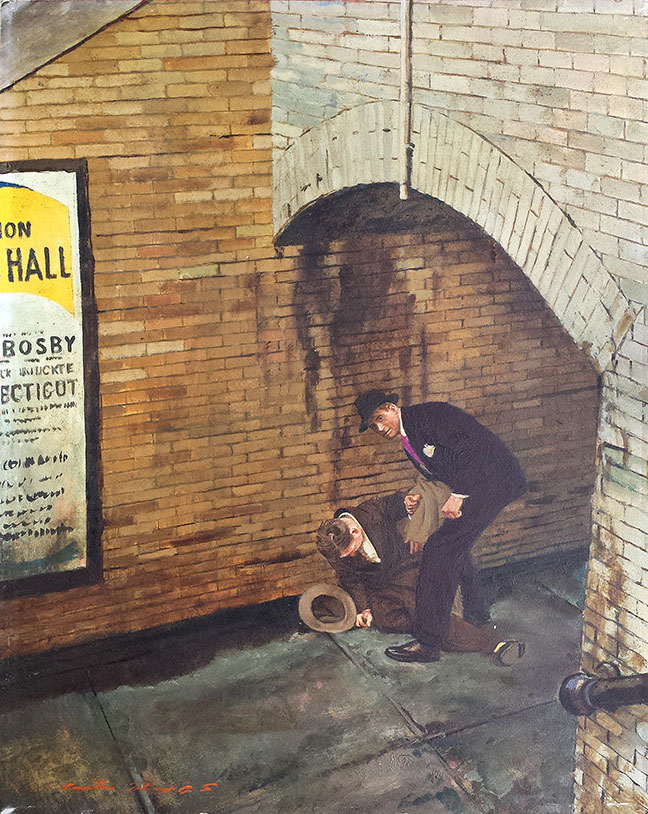 Austin Briggs - Saturday Evening Post, Story Illustration, Fallen Man 