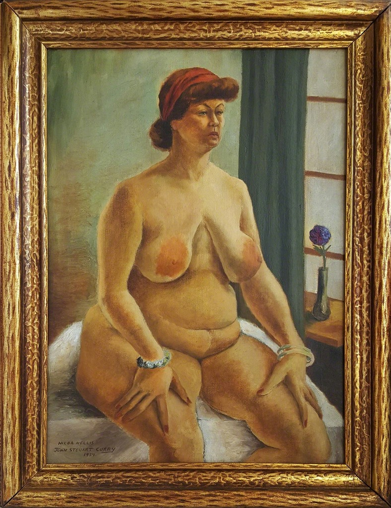 John Steuart Curry - Hilda Nellis, seated nude woman