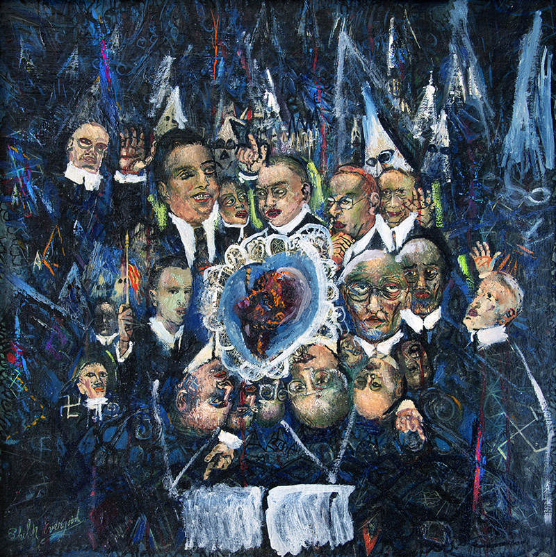 Philip Evergood - Ku Klux Klan, KKK, ca. 1958