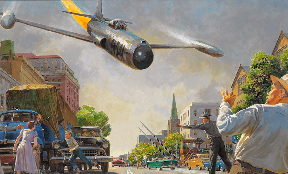Peter Helck - For a horrible instant Carter thought the jet was going to crash in the street
