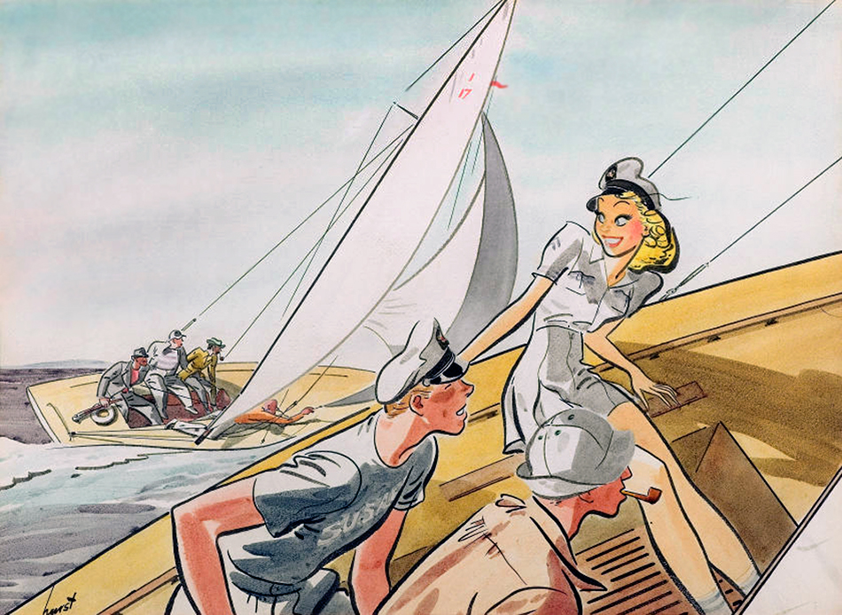 Earl Oliver Hurst Cream Puff Sailor, Collier's illustration