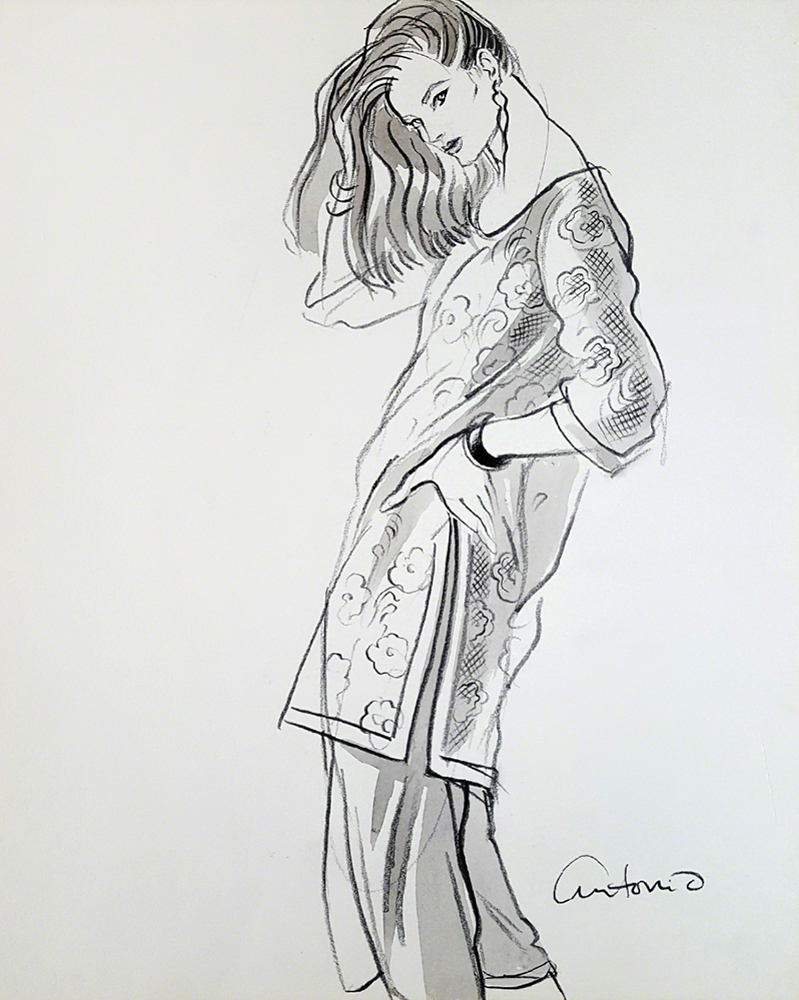 Antonio Lopez - Female with Hand in Hair