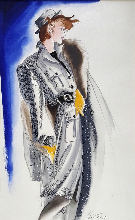 Antonio Lopez - Vogue Magazine Fashion Illustration (Adel Simpson), 1984