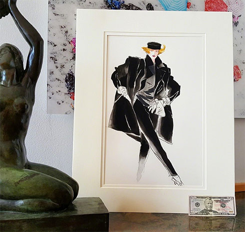 Antonio Lopez - Vogue Magazine Fashion Illustration (Stephen Sprouse), 1984