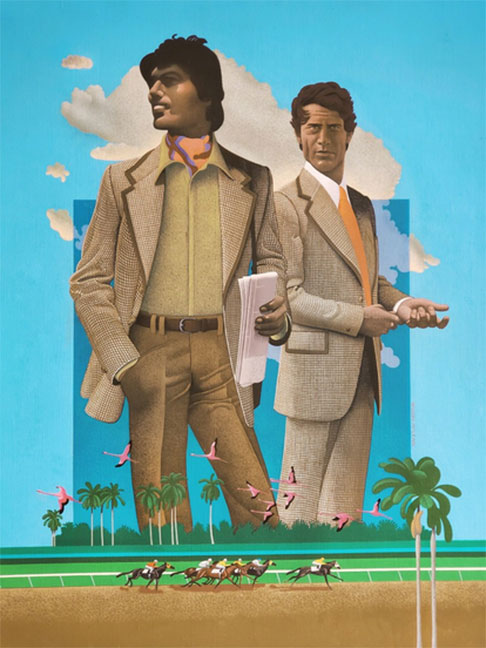 Wilson McLean - Handsome Men at Race Track, Horse Racing, ca. 1975