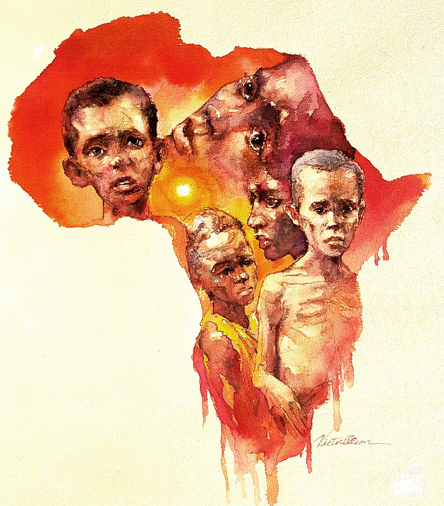 Victor Olson - Starving Africa Illustration
