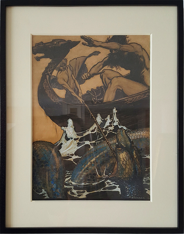 Arthur Rackham - Sea Battle - (Stories from the Edda)