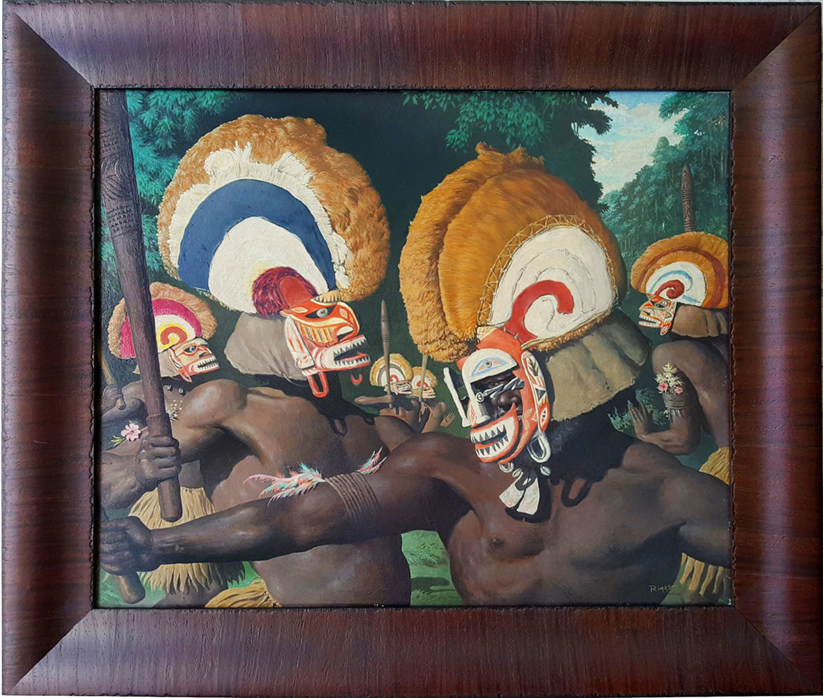 Robert Riggs - Tribesmen with Headdresses