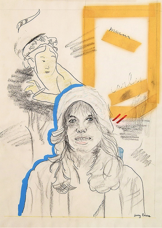 Larry Rivers - Drawing of singer Carly Simon