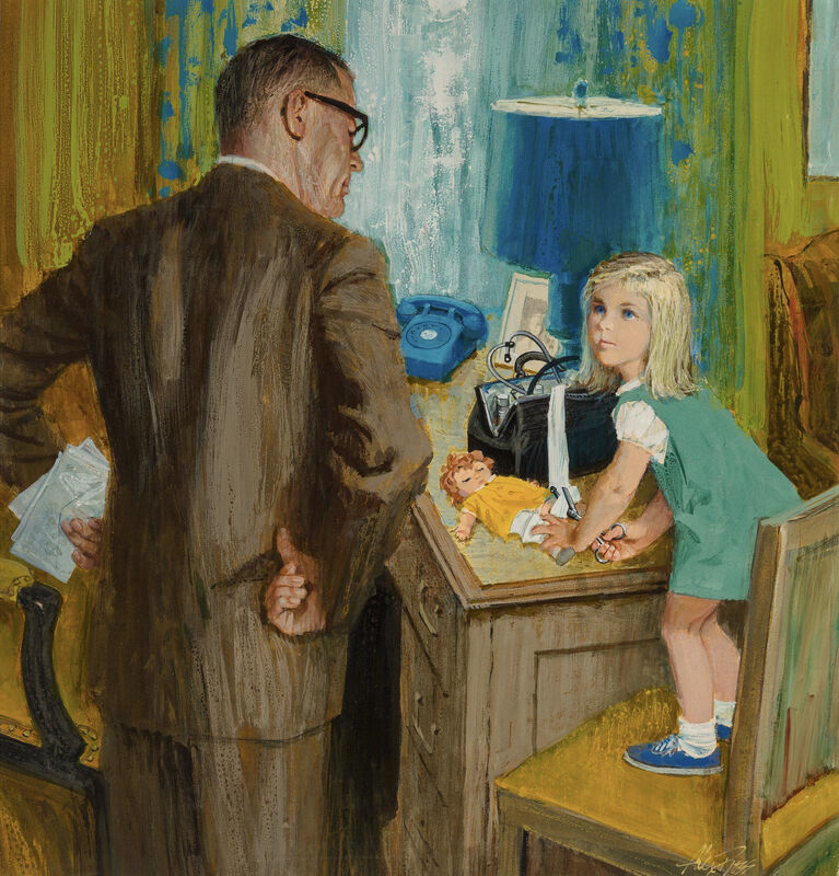 Alexander Sharpe Ross - Caught!  Young Girl uses Doctors Bag to Patch Up her Doll