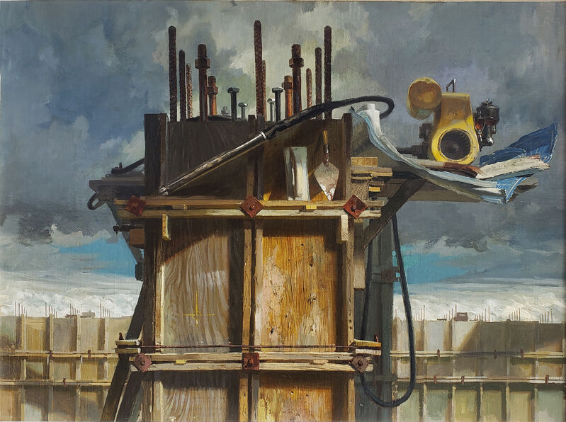 Stanley Meltzoff - Acid Spashed Glove
 ‘Blueprints into Reality - Building Constuction Rebar Concrete Forms